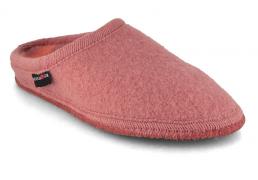 HAFLINGER Women Boiled Wool Slippers 'Striped', rouge