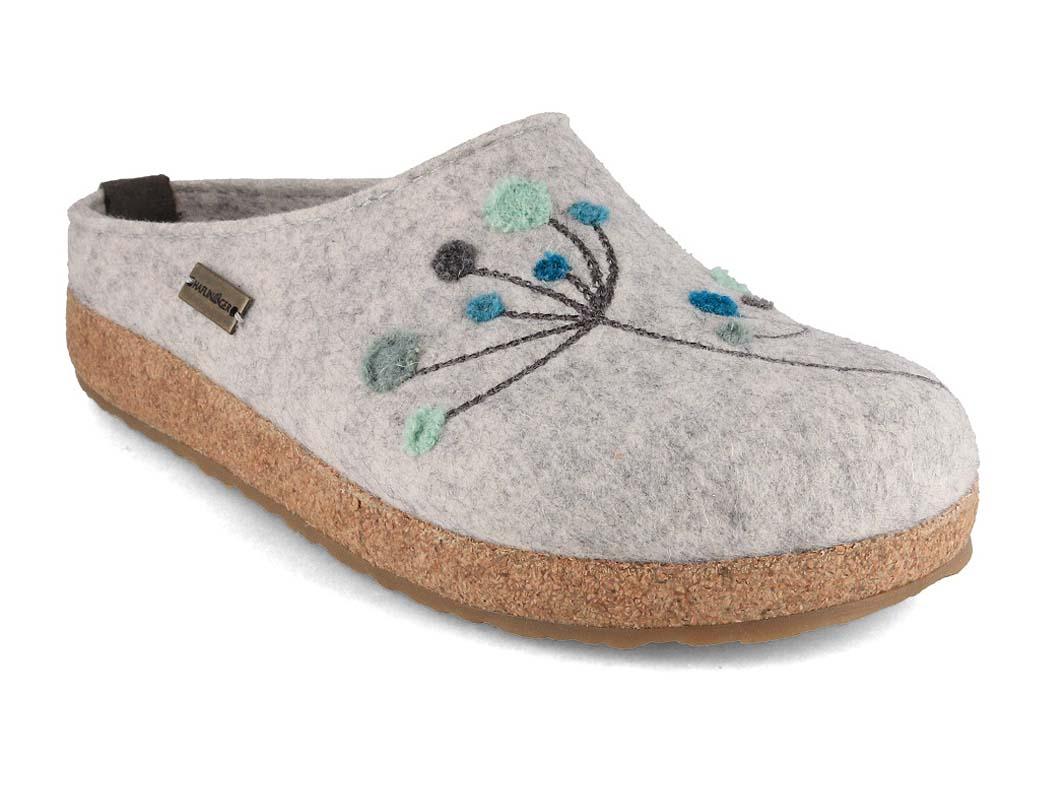 HAFLINGER Women Felt Clogs Grizzly Amaya Gray