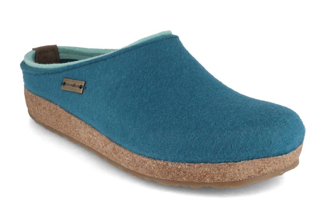 HAFLINGER Women Felt Clogs Grizzly Kris Turquoise