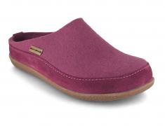 HAFLINGER Women Felt Clogs with leather trim 'Blizzard Skane', heather rose