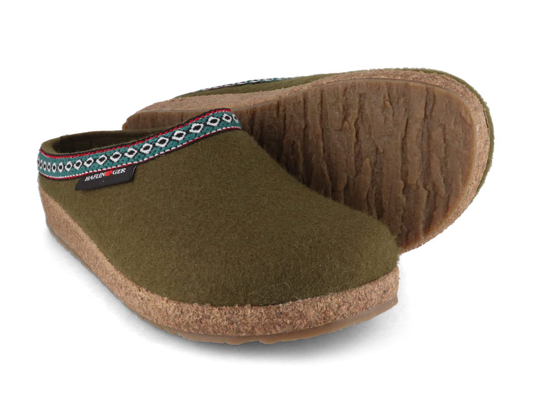 HAFLINGER Women Men GZ Clogs Grizzly Franzl Olive