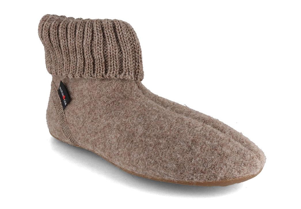 HAFLINGER Women Men Slipper Boots 'Everest Karlo', beige molted