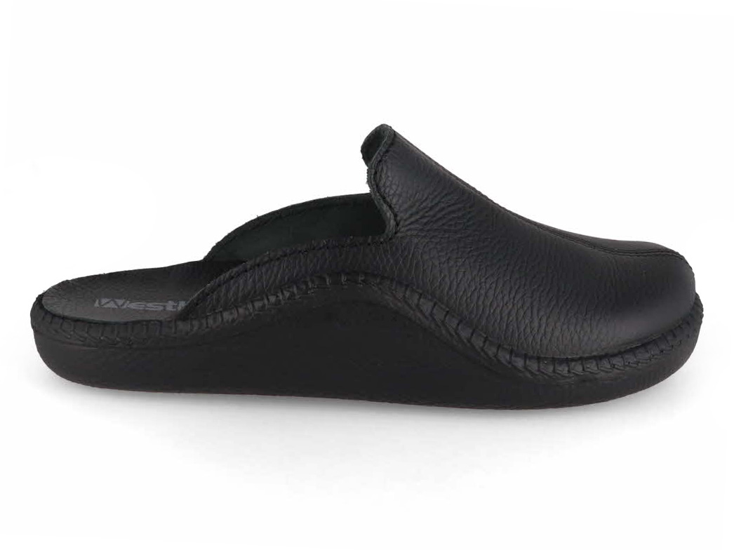 Josef Seibel Men Leather Slippers Black | Free US Shipping