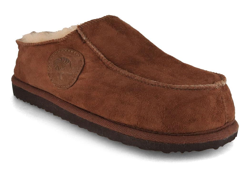 Lammbock� Lammbert Sheepskin Slippers for wide feet, cognac
