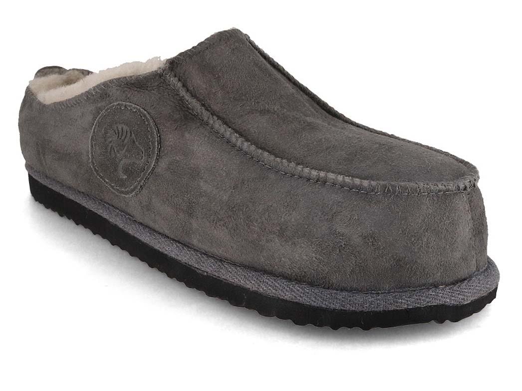 Lammbock� Lammbert Sheepskin Slippers for wide feet, grey