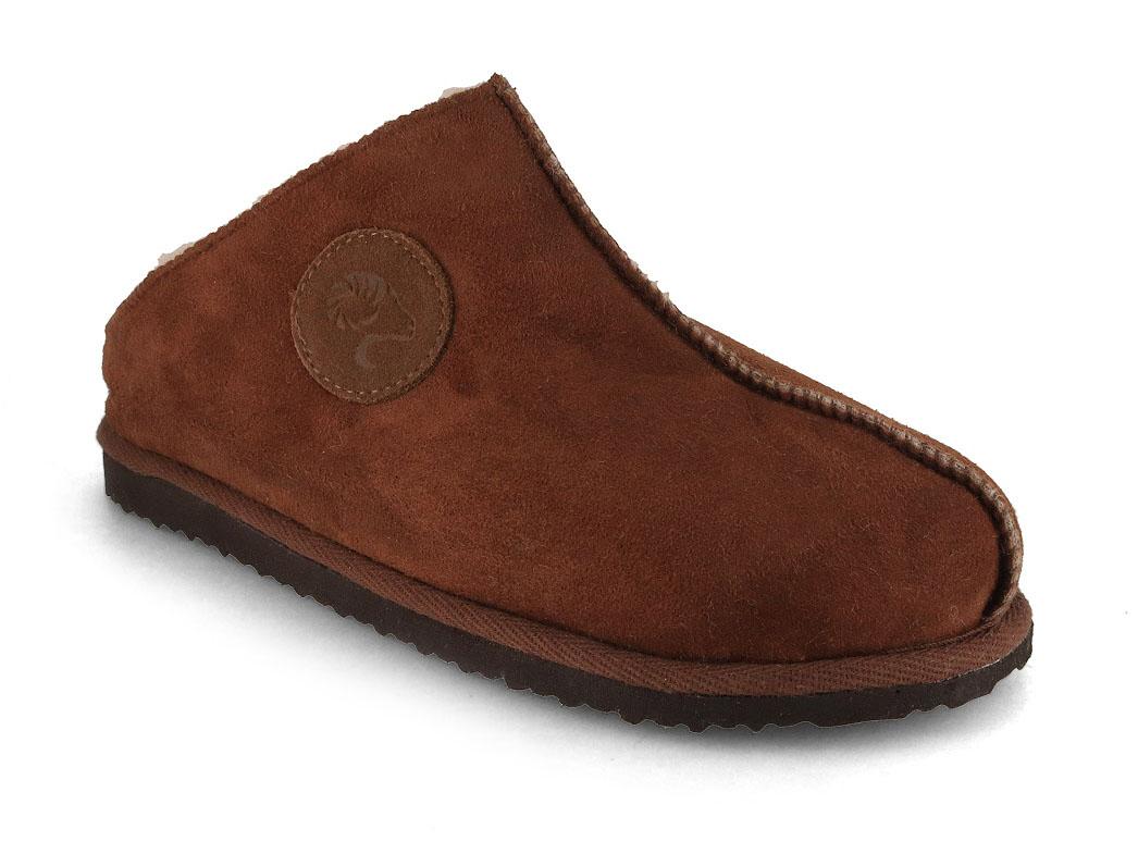 Lammbock� Lammbo Sheepskin Slippers for wide feet, Cognac