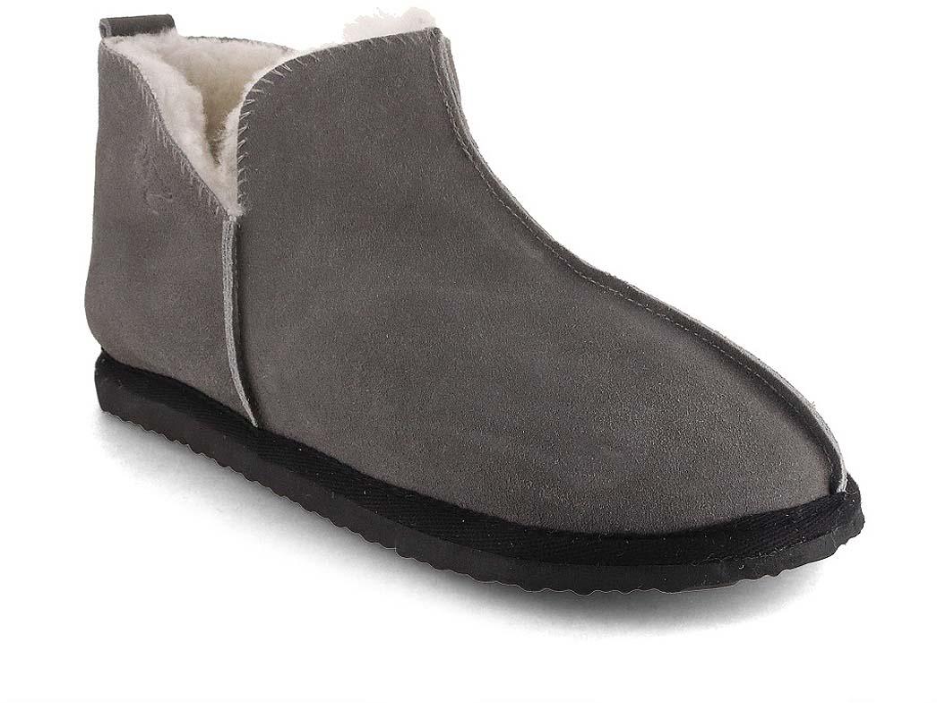 Lammbock� 'Shearlock' luxurious lambskin slippers for wide feet, grey