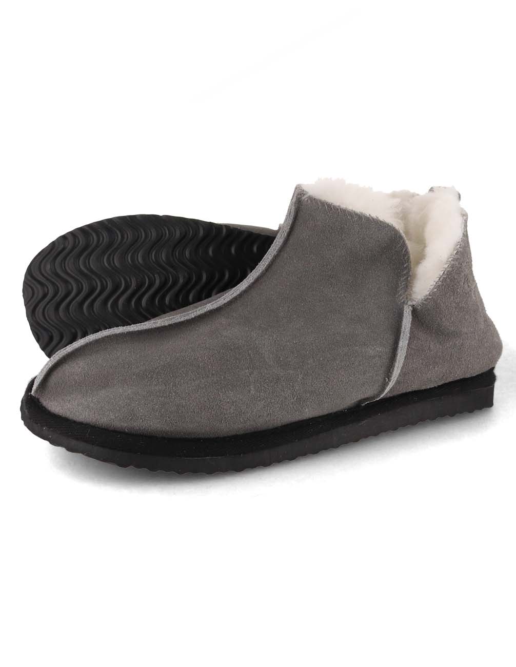 Lammbock® 'Shearlock' luxurious lambskin slippers, grey --> Boiled Wool ...