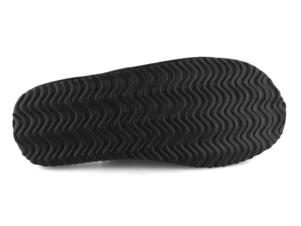 STRAW SOLE SLIPPERS BLACK LAMBSKIN