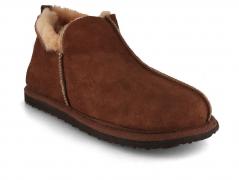 Lammbock� luxurious Lambskin Slippers 'Shearlock' for wide feet, Cognac