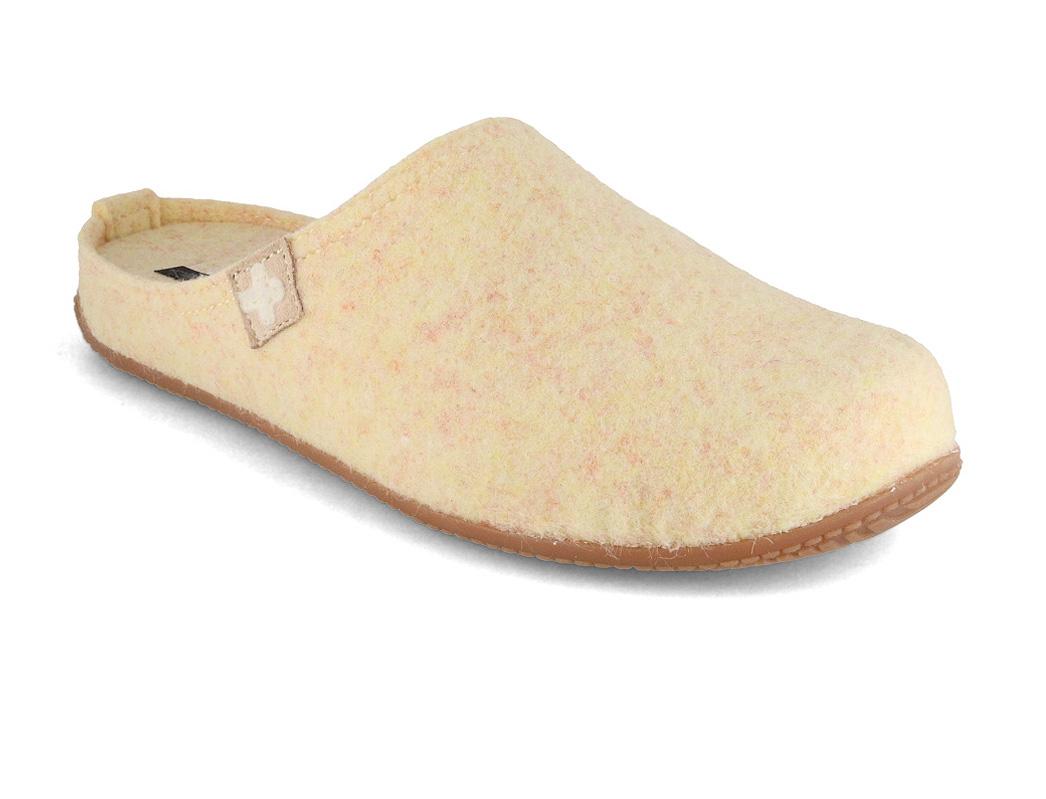 Living Kitzbuehel Women Wool Slippers, sunny beige