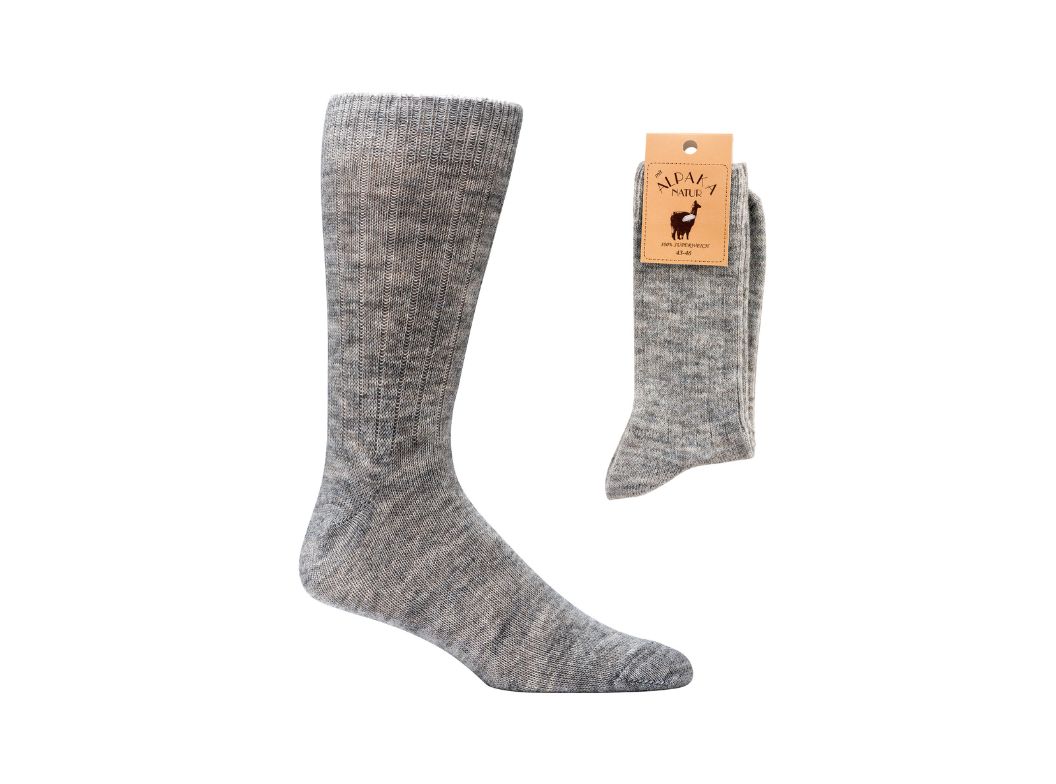 Premium Alpaka Wool Socks | machine washable, light grey