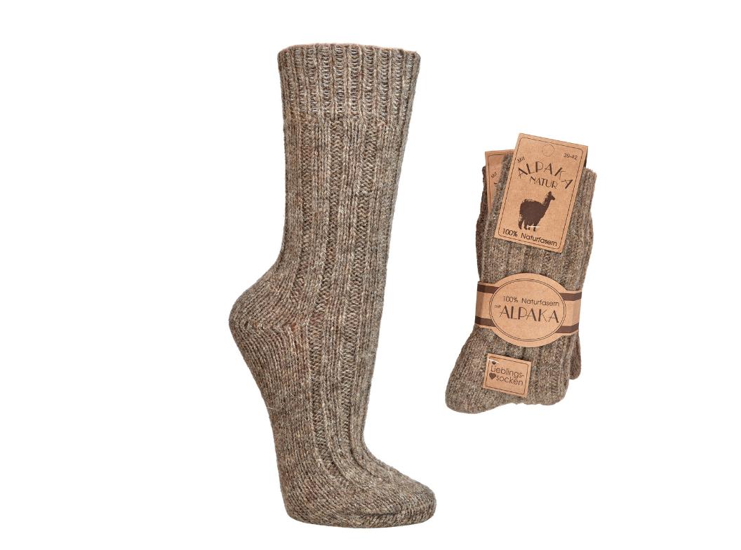 Premium Alpaka Wool Socks made of 100% Natural Wool, beige