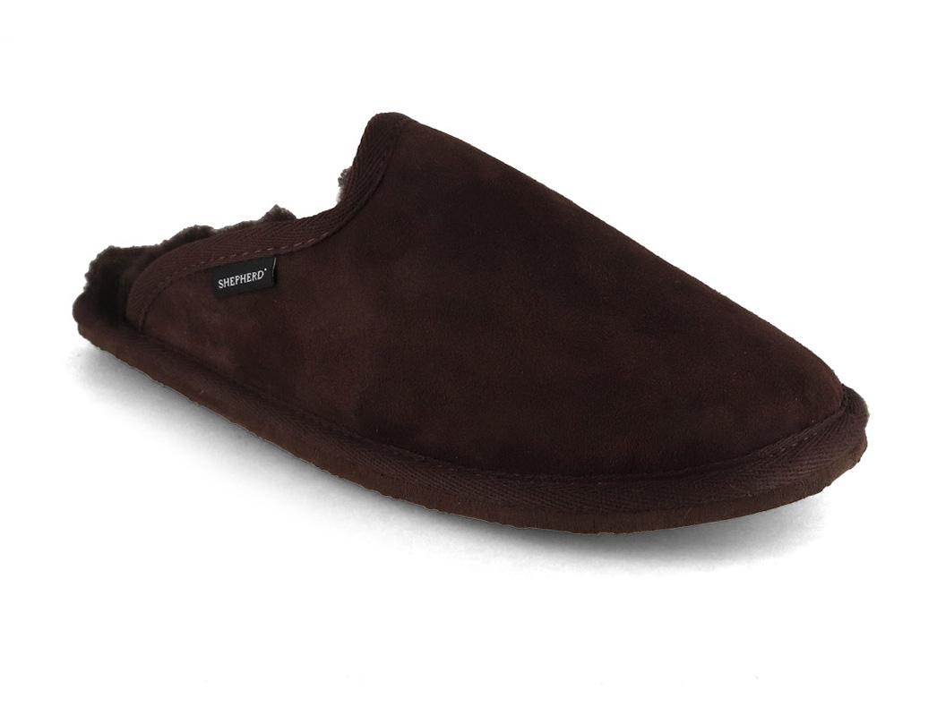 SHEPHERD Men's Luxury Lambskin Slippers, moro brown