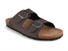 Thies Men Vegan Sandals 'Eco Bio', charcoal
