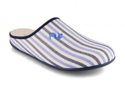 Thies Women Cotton Striped Slippers 'Pyjama', blue