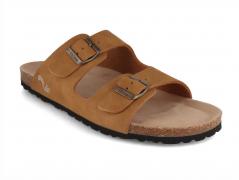 Thies Women Vegan suede Sandals 'Eco Bio', cognac