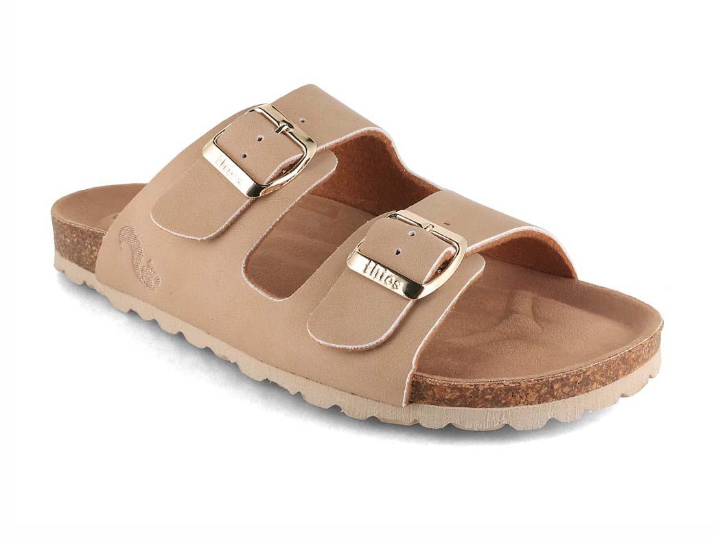 Thies Women Vegan suede Sandals 'Eco Bio', honey