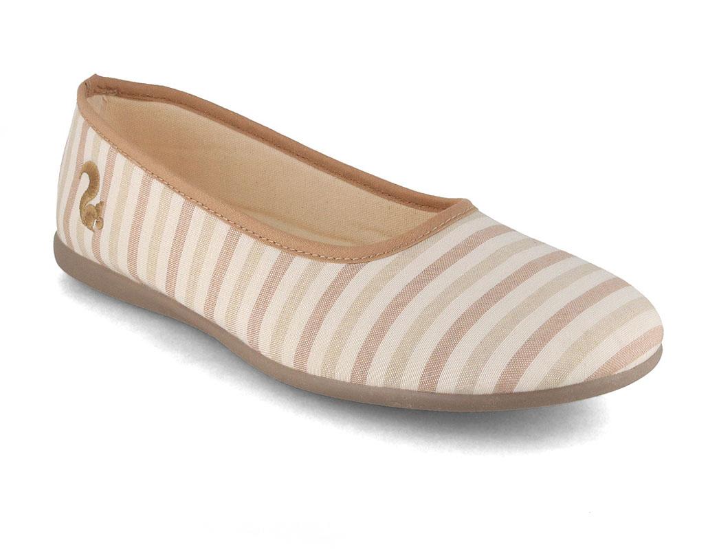 Thies Women Wool Ballerina 'Eco Pyjama', beige-stripe