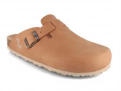Thies Women leather Clogs 'Eco 'Bio', cashew