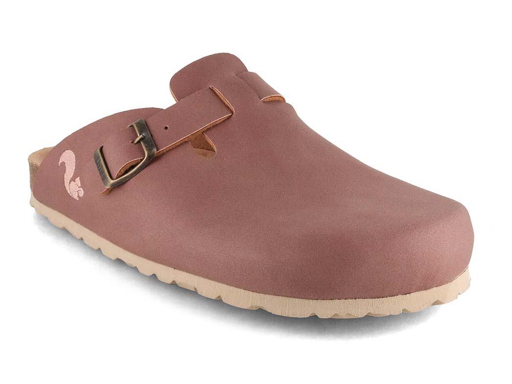 Thies Women leather Clogs 'Eco 'Bio', malva
