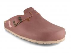 Thies Women leather Clogs 'Eco 'Bio', malva