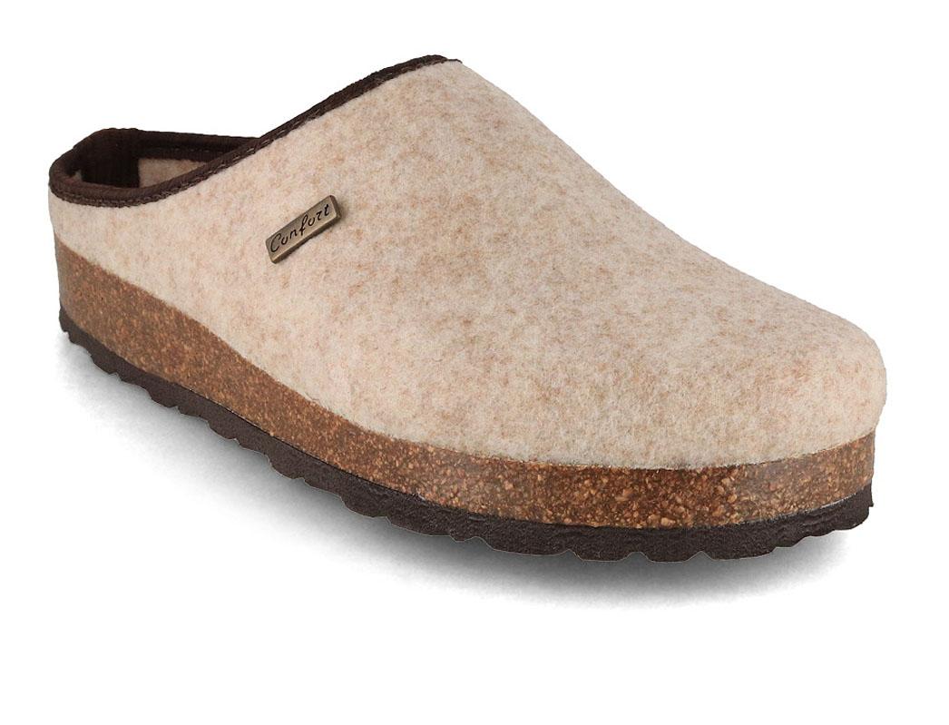 Tuffeln �Comfort� Women Tyrolean Vegan Felt Clogs, beige