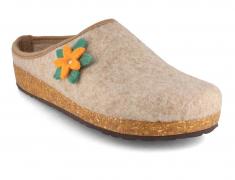 Tuffeln� Felt Clogs for Women �Blumig�, beige
