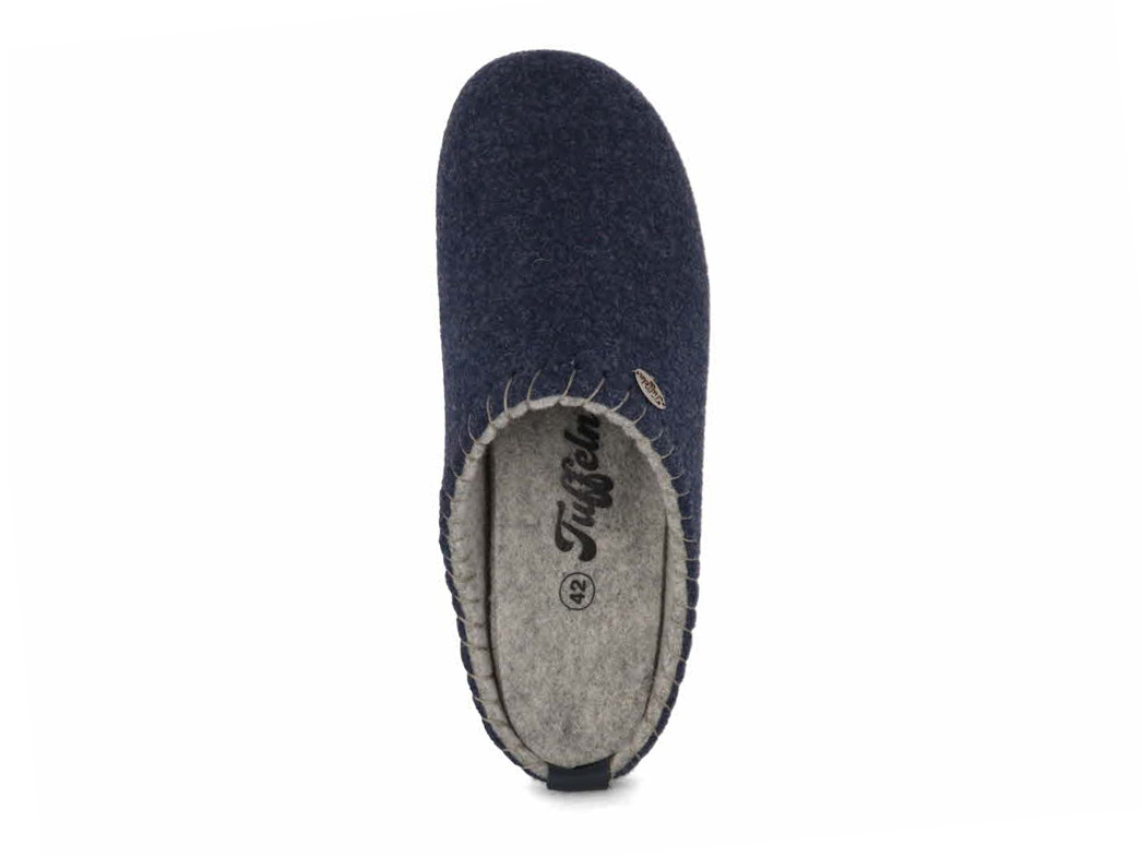 Tuffeln® Felt Slippers with Arch Support «Auszeit», blue > Boiled