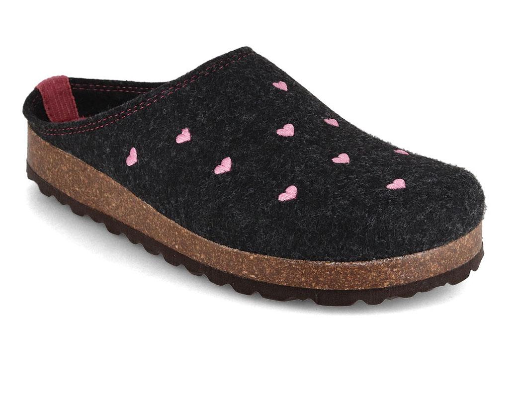 Tuffeln Herzchen, dark grey | Vegan Clogs
