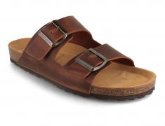 Tuffeln� Leather Sandals 'F�hr', brown