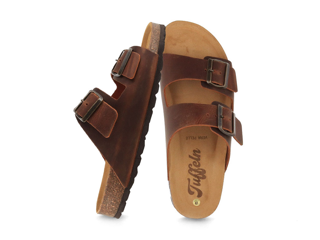 Tuffeln Unisex Velcro Sandals | Amrum, Cuoio |