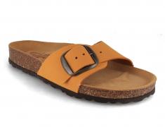 Tuffeln� Women Beach leather Sandals 'Fehmarn', yellow