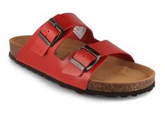 Tuffeln� Women leather Sandals 'F�hr', rosso
