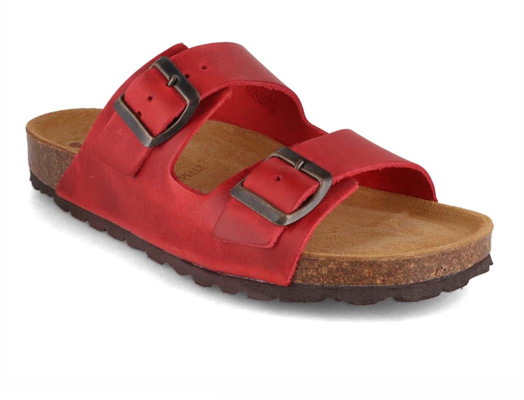Tuffeln® Women leather Sandals 'Föhr', rosso