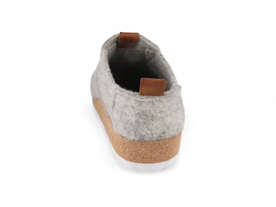 Tuffeln® Wool Slippers with Arch Support «Heimkehr», light grey