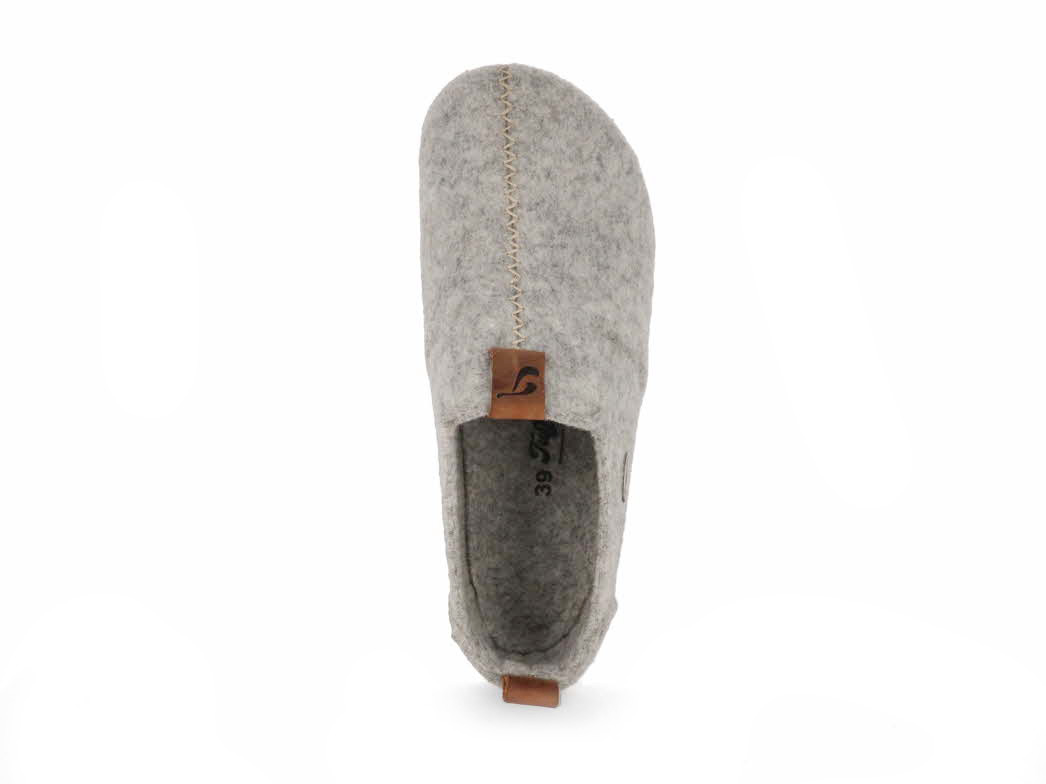 Tuffeln® Wool Slippers with Arch Support «Heimkehr», light grey