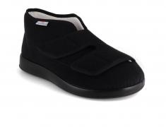 VAROMED | Velour Leather Slipper Boot Genua, Black | Express Shipping