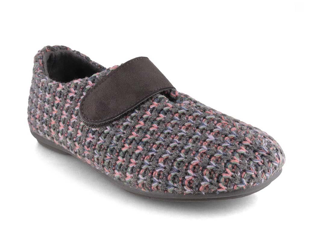 Varomed vital Women Plush Slippers 'Binti', gray