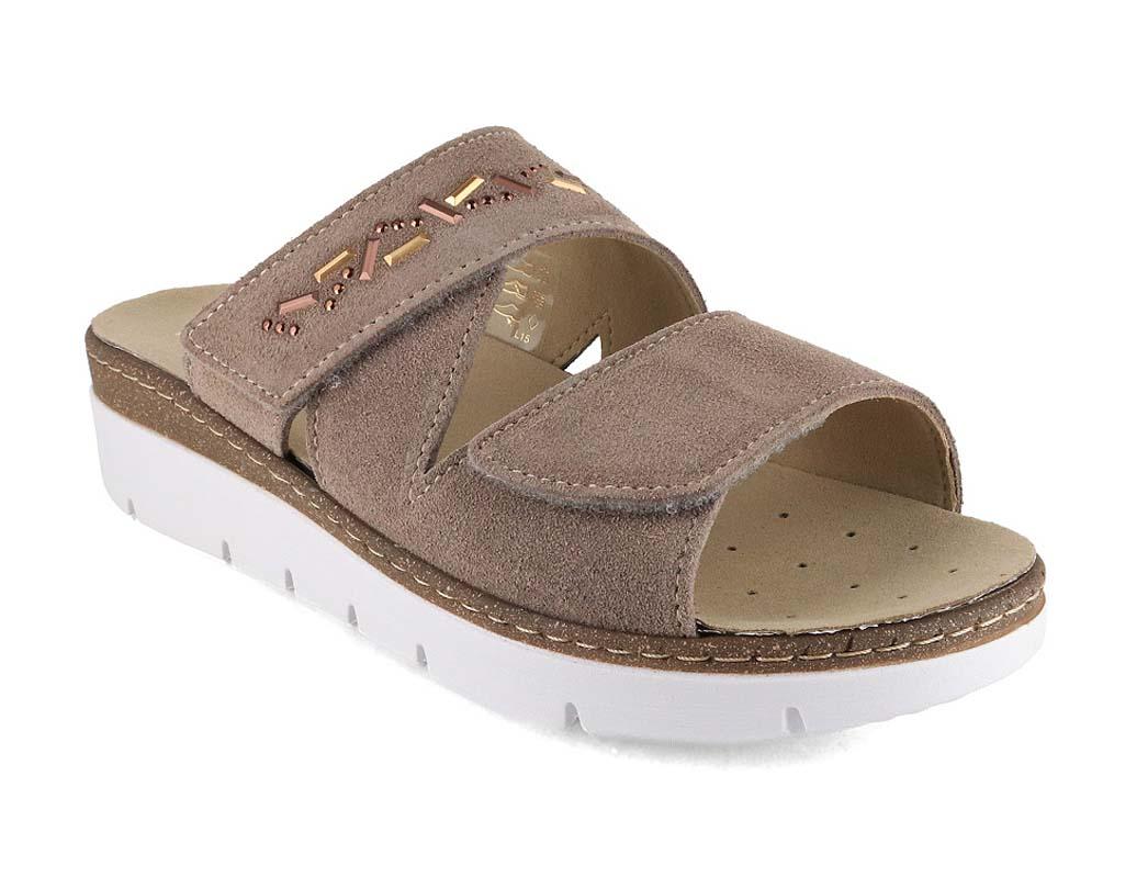 Varomed vital Women Velcro Slippers 'Carolina', tan