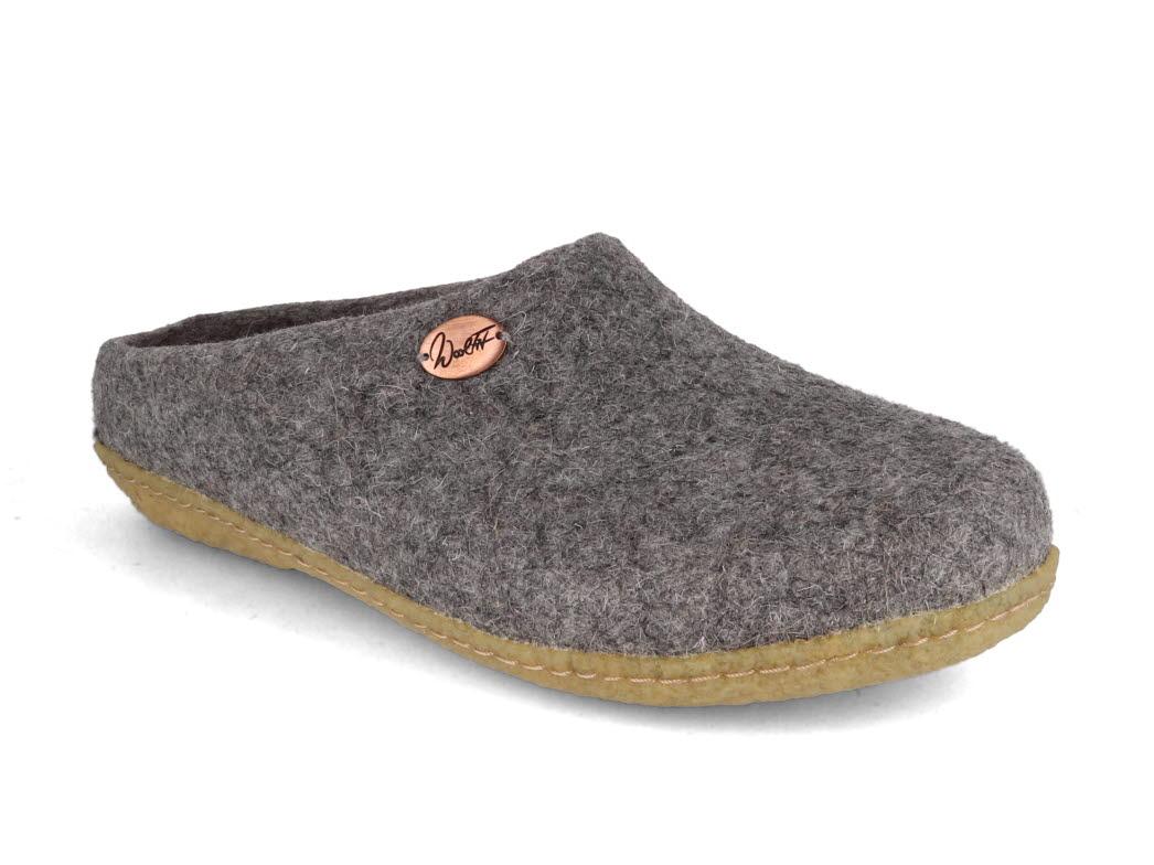 WoolFit® hand-felted slippers 'Classic' with rubber sole