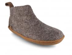 WoolFit� Boots with natural rubber sole 'Yeti', stone gray