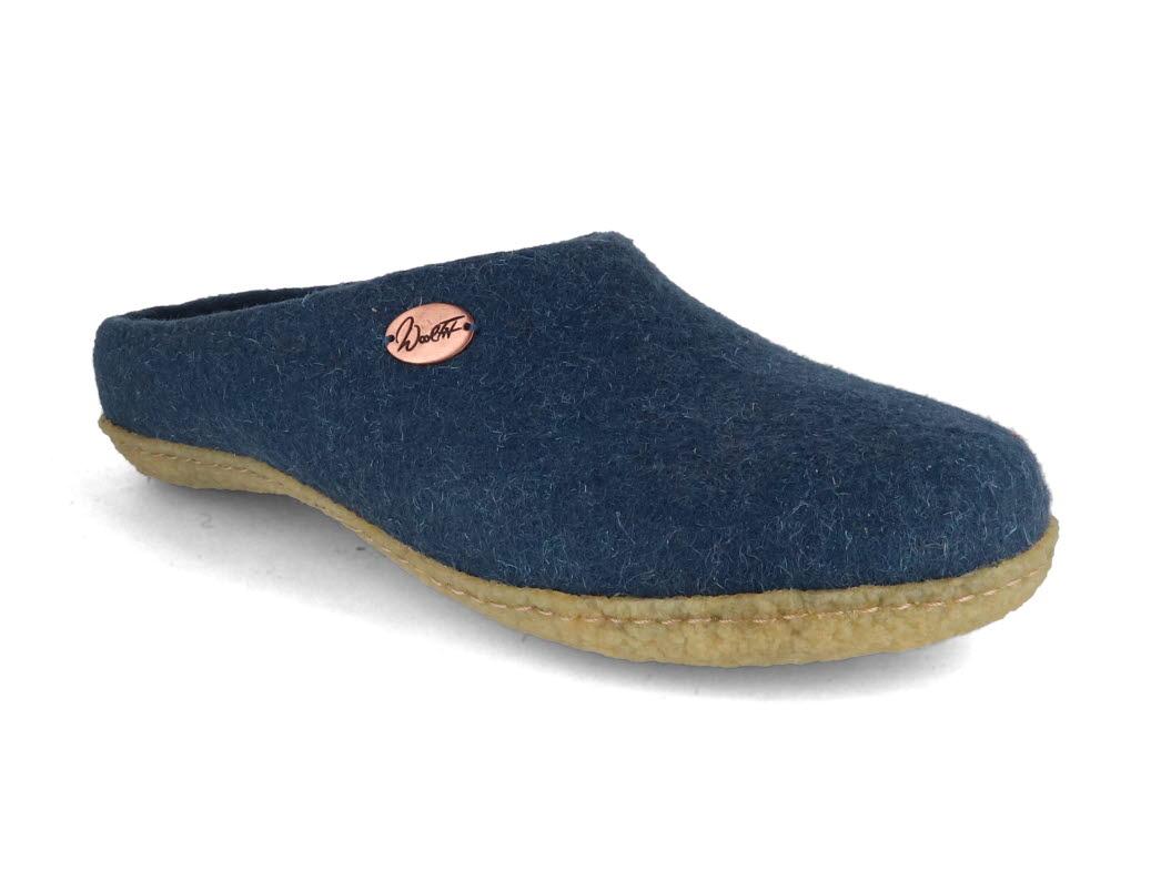 WoolFit hand felted slippers Classic with natural rubber sole