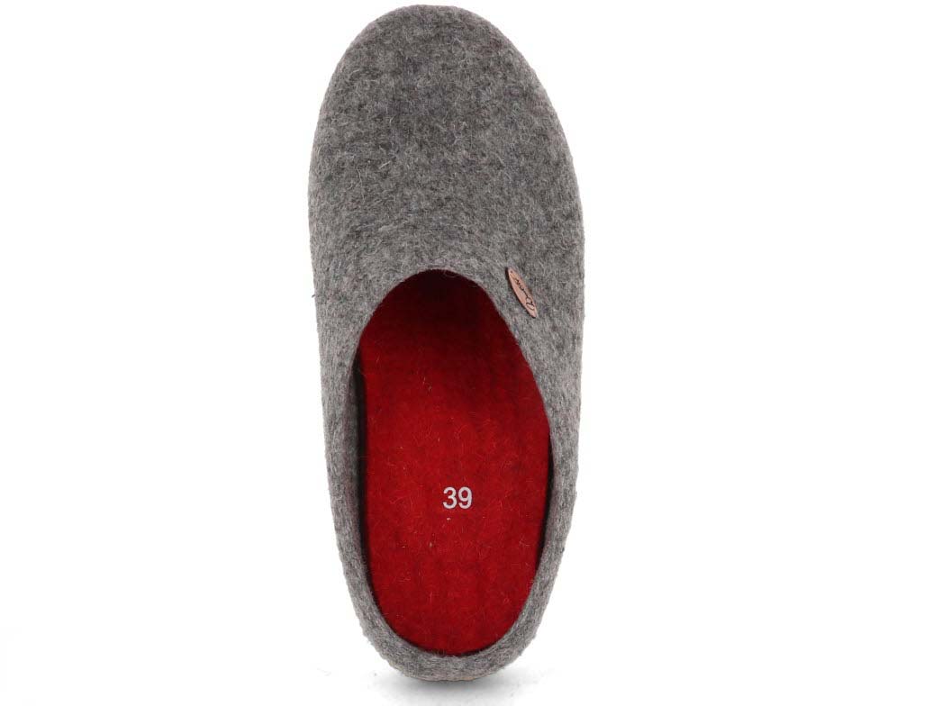 WoolFit® handfelted slippers 'Classic' with rubber sole