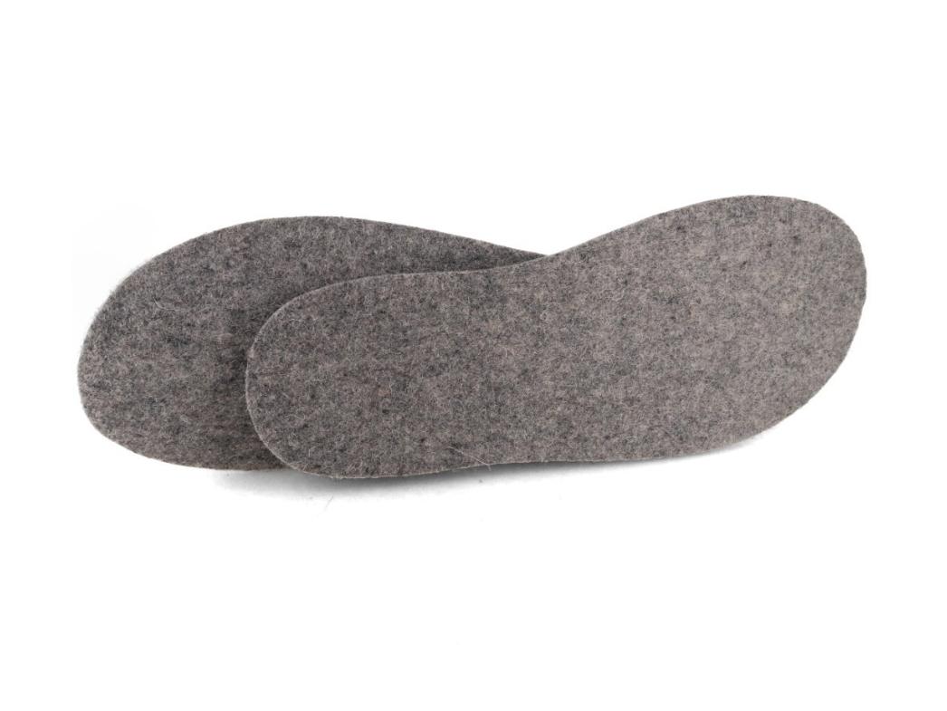 WoolFit Felt Insoles for Slippers | Extra thick, 100% Wool, light grey