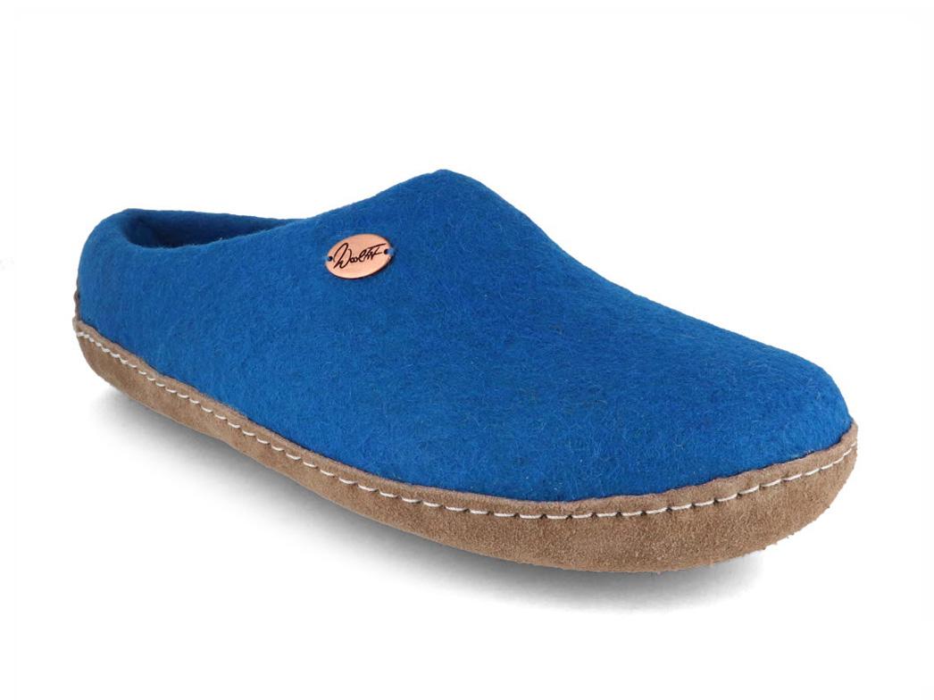 WoolFit® Felt Slippers | Footprint, blue