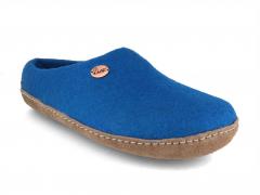 Handmade Felt Slippers by WoolFit Footprint, blue | 36-50 EU