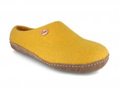 Handmade Felt Slippers by WoolFit Footprint, yellow | 36-46 EU