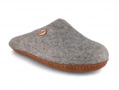 WoolFit� Hand-felted Open Slippers, stone grey