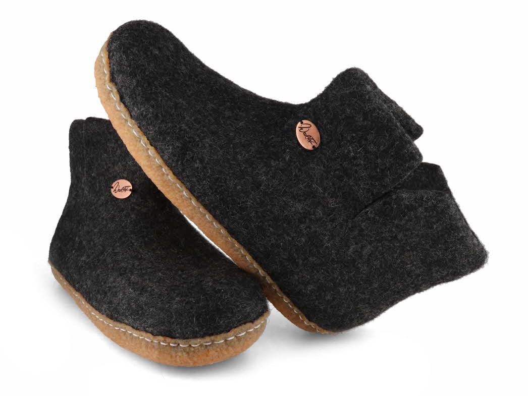 WoolFit® Boots natural rubber sole Yeti, Graphite